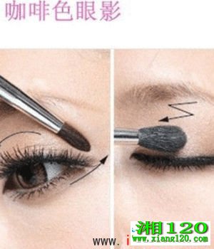 咖啡色眼影画眼凹